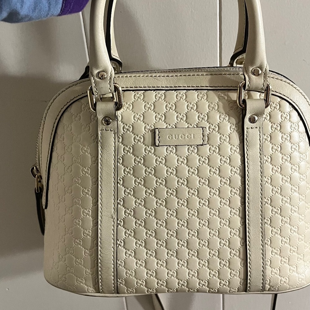 COPY - White Leather GG Debossed Handbag